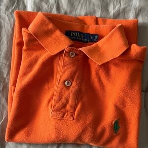 Ralph Lauren Vibrant Orange Polo with Green Logo